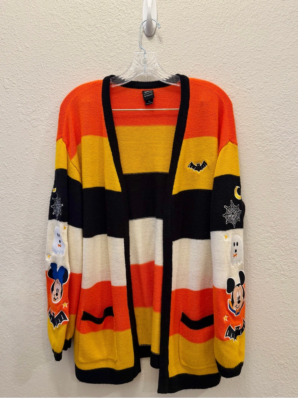 Disney Her Universe Mickey Minnie Halloween Candy Corn Cardigan Sweater - Medium
